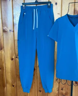 Blue Scrub Set with Jogger Pants blue fig scrubs size small/XS Zamora/caterina thumbnail 6