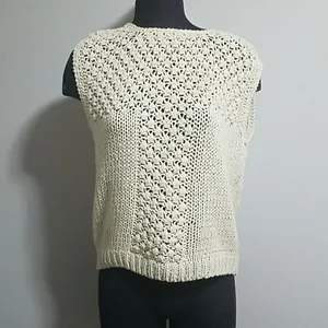 Wye Oaks Knitted by Hand Cream Sweater Vest (S) thumbnail 2