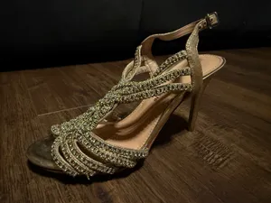ANTONIO MELANI Gold Crystal Embellished Strappy Heels thumbnail 2