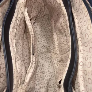 Y2K GUESS Black Monogram‎ Old Money Classic Designer Chic Satchel Purse Bag thumbnail 5
