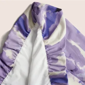 Bloomchic Watercolor Floral Ruffles Shirred Gathered Dress thumbnail 5