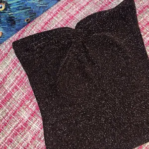 Divided Size L Gold Glitter Sweetheart Tube Top thumbnail 2