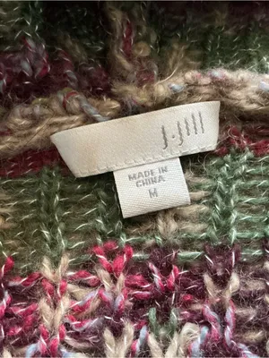 J.Jill Lenox hooded cardigan sweater geometric fair isle relaxed front pockets thumbnail 11