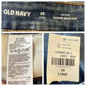 Old Navy Jeans NEW Mid Rise Kicker Boot Cut Light Wash Women’s Size 28L thumbnail 9