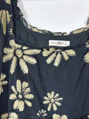 Natural Life Adele 100% Cotton Floral Maxi Dress Size Large thumbnail 8