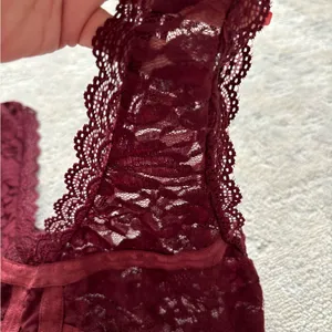 Shinestar Burgundy Sheer Lace Bodysuit Teddies Size M thumbnail 12