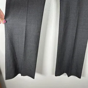 Theory Max C Trousers Womens 4 Charcoal Wool Blend Flare Mid Rise Professional thumbnail 3