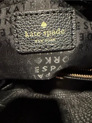 kate spade Black Leather Tote with Gold Hardware NON STRAP. thumbnail 14