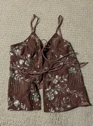 Purple sequin tie top thumbnail 2