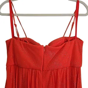 Newport News Prom dress with spaghetti straps, jewel embellished. Event gown. Si thumbnail 3