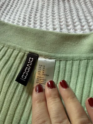h&m ribbed cropped polo top thumbnail 3
