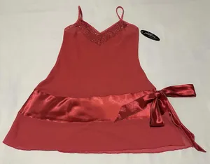 Native Intimates Beaded Neck Pink Lingerie Slip Dress Nightie Y2K Style NWT thumbnail 1