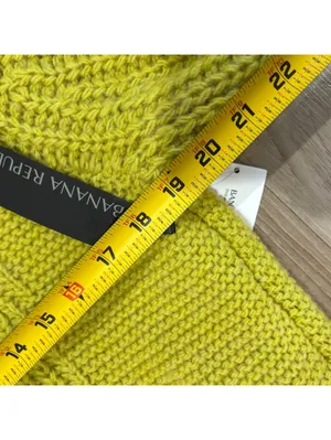 Banana Republic Women’s Chunky Knit Turtleneck Sweater M Chartreuse Merino Wool thumbnail 7