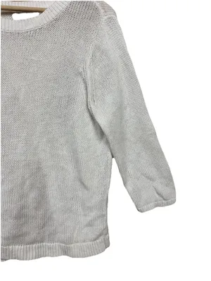 (RFB3) Banana Republic Womens XL Cream Open Back Sweater Crossover Knit Pullover thumbnail 4