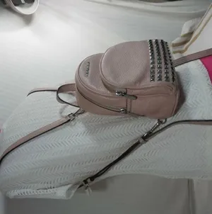 Abbey Studded Pink Pebble Leather Mini Backpack thumbnail 12