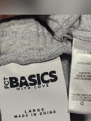 FCT Basics Grey Sweat Shorts Womens Large Elastic Waist Pockets Fleece Lounge thumbnail 2