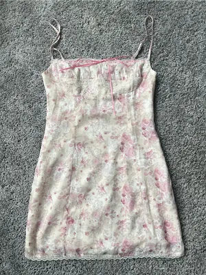 Princess Polly Floral Lace Slip Dress in Pink and Cream thumbnail 1