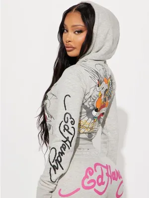 Ed Hardy Rose and Sword Full Zip Hoodie XS thumbnail 2