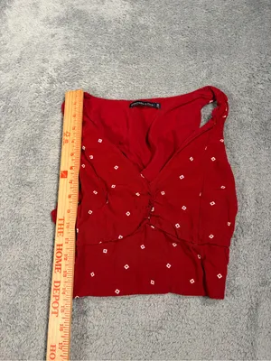 Abercrombie & fitch Red Sleeveless Tank Top red cropped medium thumbnail 6