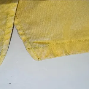 Retrofête Willa Yellow Denim Mini Dress Ruched Button Front Italy M thumbnail 13