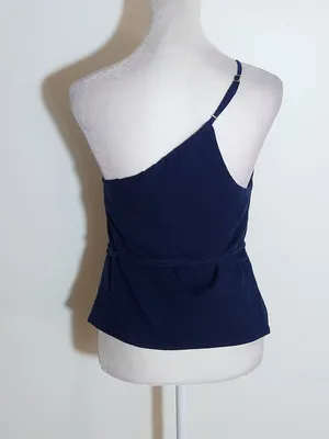 Abercrombie & Fitch Navy Blue One Shoulder Top Asymmetrical Hem Size XS thumbnail 3