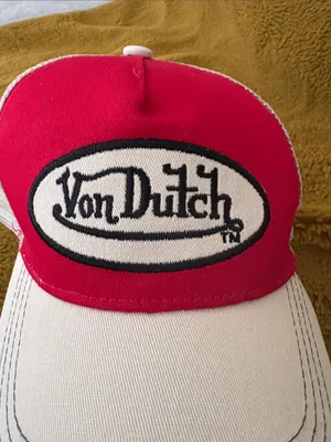 Von Dutch Red & Beige Snap Back Trucker Hat Adjustable thumbnail 8