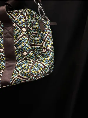 Vera Bradley Rainforest Geometric Multicolor Duffel Bag with Brown Straps thumbnail 5