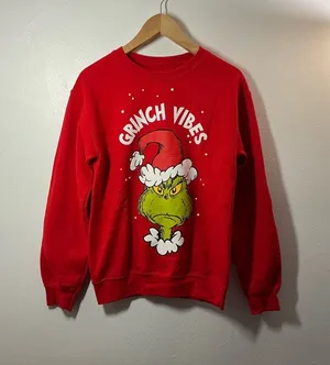 The Grinch “Grinch Vibes” Graphic Crewneck Sweatshirt Size Small thumbnail 1