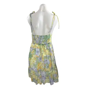 Women's Multicolor Floral Ruffled Tiered Mini Cami Tank Flare A-Line Dress Sz S thumbnail 3