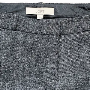 Loft Women's Gray‎ Wool Lined Flat Front Wide Leg Boot Cut Leg Pants Size 4 thumbnail 7