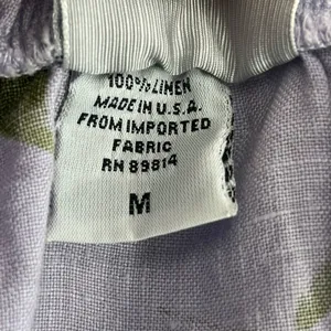 Two Star Dog Purple 100% Linen Floral Midi Skirt Medium Made in USA Cottagecore thumbnail 7