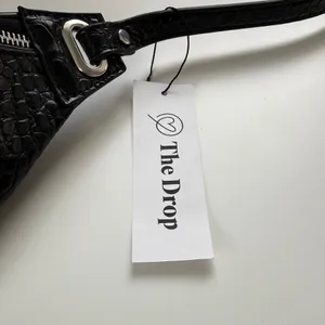 The Drop Black Faux Croc Belt‎ Bag Fanny Pack Waist Pouch Minimalist NEW thumbnail 3
