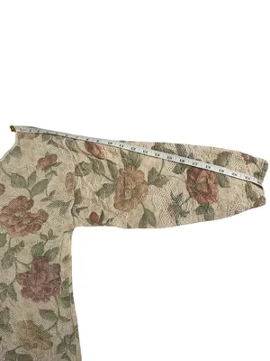 Vintage 90s Basic Editions Floral Tapestry Sweater Small Butter Mom Grannycore thumbnail 9