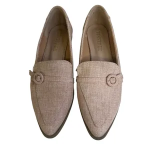 Tinstree Pale Pink Tweed Pointed Toe Slip On Flats Buckle Loafer Shoes Womens 8 thumbnail 4