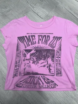 Hot pink graphic, Hollister, baby tea thumbnail 1