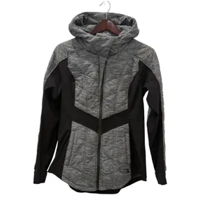 The North Face Womens Medium Gray Quilted Hybrid Softshell Fleece Hooded Jacket thumbnail 2