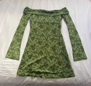 Urban Outfitters Green Off-Shoulder Bodycon Dress thumbnail 1