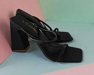 LILIANA Black Block Heels Sandals Size US 7 thumbnail 1