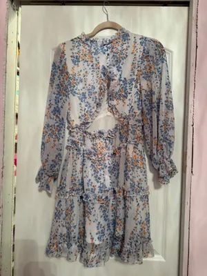 Amazon Blue floral dress thumbnail 2