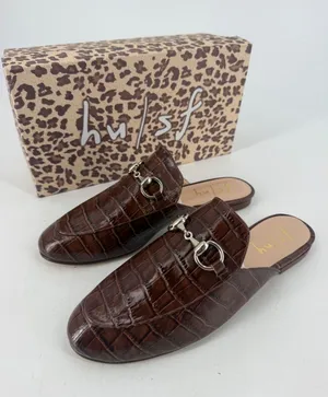 French Sole Cape Mules Size 9 Brandy Croco Leather Bit Preppy nwt Old Money thumbnail 1