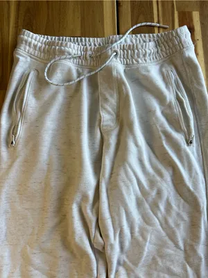 American Eagle Jogger Sweatpants Women’s Medium Cream Zip Pocket Lounge Pants thumbnail 3