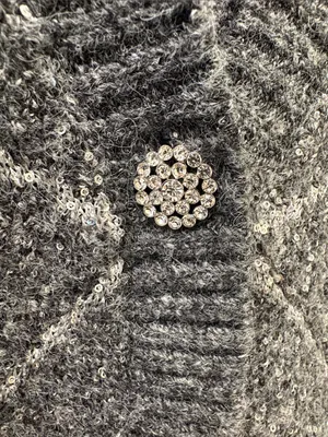 torrid Gray Diamond-Pattern Button Cardigan thumbnail 3