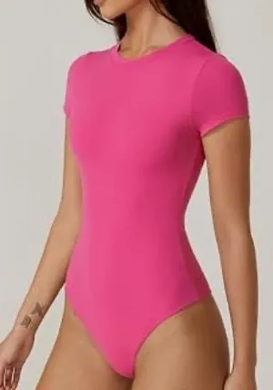 Amazon Women’s Hot Pink Short Sleeve Bodysuit thumbnail 1