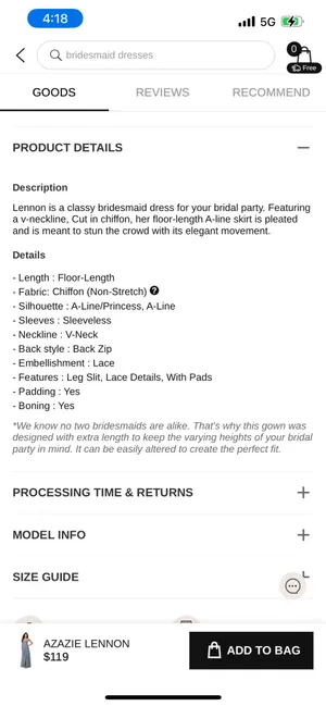 Azazie Lennon Dusty Blue Chiffon Dress thumbnail 7