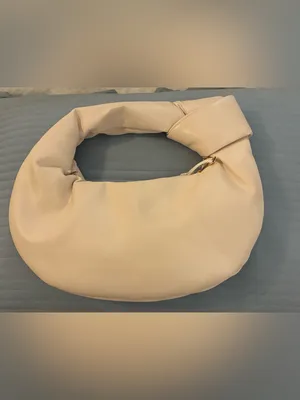 Melie Bianco Brand Soft Knot-Handle Shoulder Bag in Cream thumbnail 6