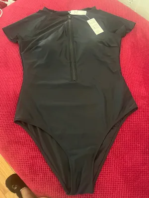 Live a Little Women's One Piece Short Sleeve Black Rash Guard Surfing... thumbnail 6