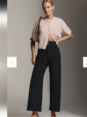 Anthropologie Maeve Colette Black Cropped Wide Leg Pants thumbnail 2