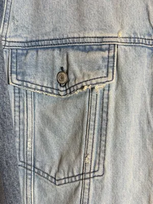 Free People We The Free Your Dad's Distressed Denim Jean Jacket Women's Medium thumbnail 11