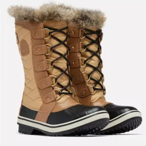 Sorel Tofino II Size‎ 5 Waterproof Winter Snow Boots Faux Fur Tan Black apres thumbnail 1