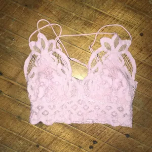 Free People Adells longline pink lacy v-neck strappy bralette thumbnail 2